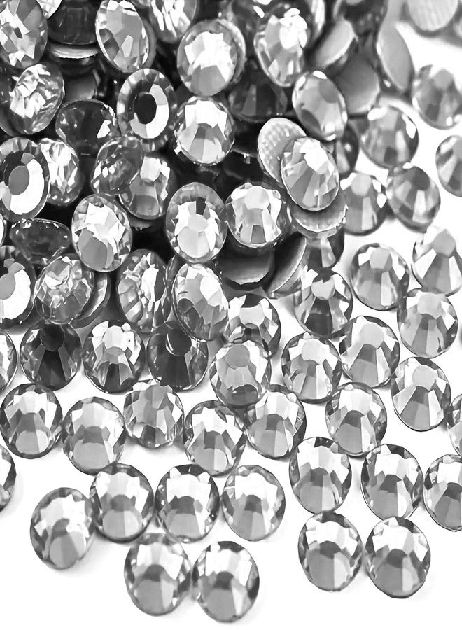 INDIKONB Round Resin Rhinestones for Craft, Embroidery, Jewellery Making | Sparkling Flat Stone Embellishments for DIY Projects (Silver 4MM) - Image 1